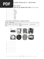 English Vocabulary Exercises For A1 - Daily Routine