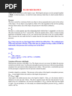 SUMMARY - Fluid Mechanics