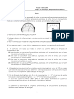 Ficha de Trabalho Corrente Elétrica