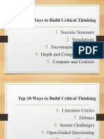 Top 10 Ways To Build Critical Thinking