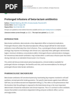 Prolonged Infusions of Beta-Lactam Antibiotics - UpToDate