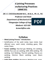 Metal Joining Processes and Manufacturing Practices 18ME331