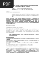 Recurso Apelación Contra Resolución Final Por Papeleta Infracción de Tránsito