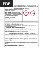 Tarjeta de Emergencia Filtros Contaminados Con Aceites