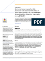 Número de Dientes Restantes y Su Asociación Con El Nivel Socioeconómico en Adultos Surcoreanos Datos de La Encuesta Nacional de Examen de Salud y Nutrición de Corea 2012-2013