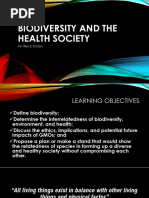 Biodiversity and The Health Society