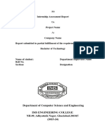 Summer Internship Report Formation Template