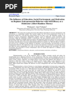 The Influence of Education, Social Environment, and Motivation On Beginner Entrepreneurial Behavior With Self Efficacy As A Moderator (Albert Bandura Theory)