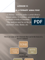 Lesson 5 Literacy Analysis