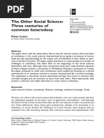 The Other Social Science Three Centuries of Common Heterodoxy