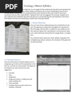 Work Life Handout Creating A Master Syllabus