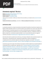 Anestesia Espinal - Técnica - UpToDate