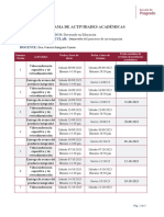 Cronograma de Actividades Desarrollo Del Proyecto de Investigación