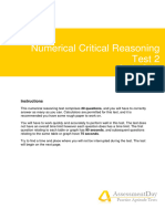 NumericalCriticalReasoningTest2 Questions