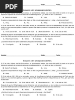 Evaluación Sobre La Independencia Del Perú