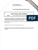 9395 Travel and Tourism: MARK SCHEME For The October/November 2012 Series