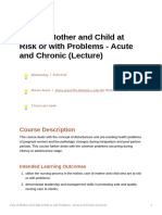 Care of Mother and Child at Risk or With Problems - Acute and Chronic (Lecture)