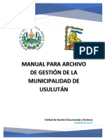 Manual para Archivo de Gestión. Alcaldía Municipal de Usulután