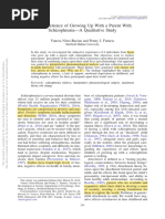 The Experience of Growing Up With A Parent With Schizophrenia-A Qualitative Study