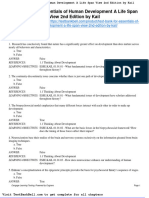 Test Bank For Essentials of Human Development A Life Span View 2nd Edition by Kail