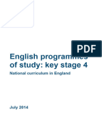 English Programmes of Study Key Stage 4 National Curriculum in England