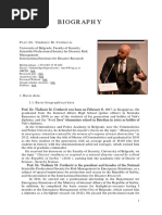 Curriculum Vitae Prof. DR Vladimir M. Cvetković