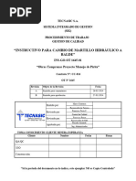 INS-GO-OT 1645-01 Cambio de Martillo Hidraulico Rev.B