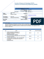 Mechanism and Mechanical Vibration (Lab Work) Teaching Plan