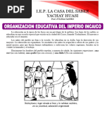 Organizacion Educativa Del Imperio Incaico para Cuarto de Primaria