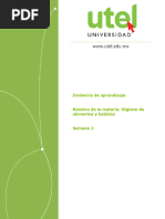 Evidencia de Aprendizaje Semana 2 Higiene de Alimentos y Bebidas