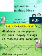 FIL2Q1W1 Pagtukoy Sa Pangunahing Ideya