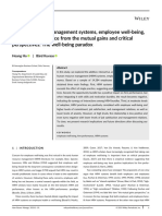 Human Resource Management Systems, Employee Well-Being, and Firm Performance From The Mutual Gains and Critical Perspectives - The Well-Being Paradox