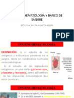 Inmunohematología, Banco de Sangre y Hemoterapia