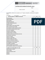 Lista de Cotejo de Conducta en El Aula