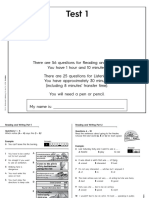 Key For Schools Practice Test 1