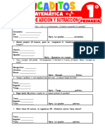 Problemas de Adicion y Sutraccion para Primer Grado de Primaria