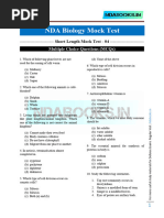 NDA Biology Minor Mock Test 04