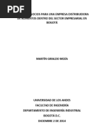 Plan de Negocios para Una Empresa Distribuidora de Alimentos Dentro Del Sector Empresarial en Bogotá