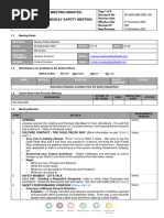 Weekly Safety Meeting Minutes - 06 September 2023