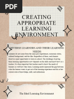 Creating Appropriate Learning Environment