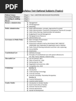 WTI Half Syllabus Test Optional Subjects