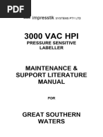 Impresstik 3000 VAC HPI PRESSURE SENSITIVE LABELLER Manual