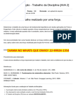 Entrega Da Avaliação - Trabalho Da Disciplina (AVA 2) CALCULO 1 2022 2023 AVA UVA