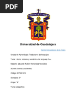 Lexico, Sintaxis, BNF y Semantica Del Lenguaje C++