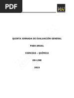 Ensayo 5 J.E.G. PAES - Anual (On Line) Química 2023