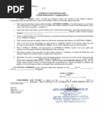 Affidavit of Quitclaim With Indemnity Agreement