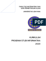 Kurikulum Program Studi Informatika 2020: Fakultas Matematika Dan Ilmu Pengetahuan Alam Universitas Udayana