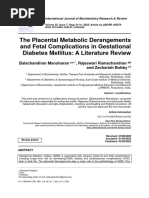 Placental Metabolic Derangements and Fetal Complications in Gestational Diabetes 