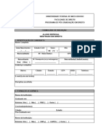 Aluno Especial Mestrado em Direito: N - Passaporte (Só P/ Estrangeiro)