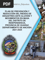 Plan de Prevención y Reducción Del Riesgo de Desastres Ante Aluvión y Movimientos en Masa 2021 - 2025 Municipalidad Distrital de Independencia